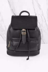 tobi.com - black faux pebble leather rucksack backpack