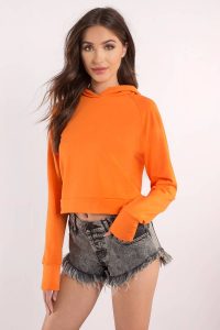 tobi.com - cropped safety orange hoodie