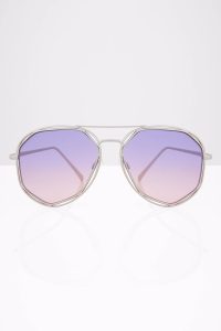 tobi.com - hexagonal shaped aviator sunglasses with purple/pink ombre lenses