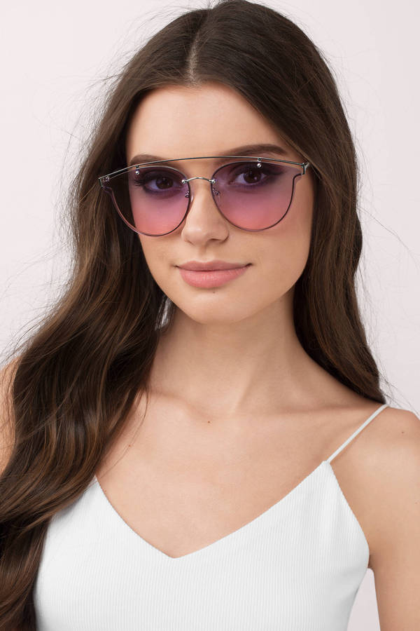 tobi.com - cat eye aviator sunglasses with purple/pink tinted lenses