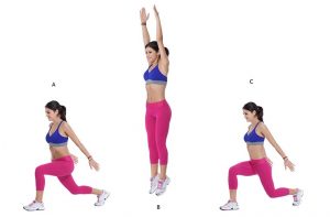 womens fitness how to jumping switch lunges