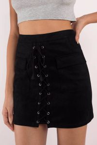 Tobi.com - Black Liberty Lace Up Skirt