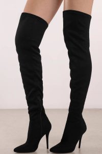 Tobi.com - Made for Walking Black Faux Suede Thigh High Boots