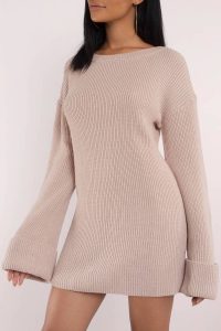 allison cuffed sleeve sweater dress