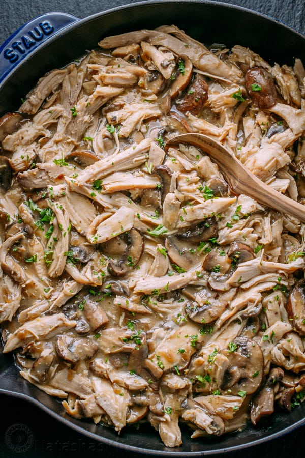 leftover turkey recipes- turkey mushroom gravy sauce