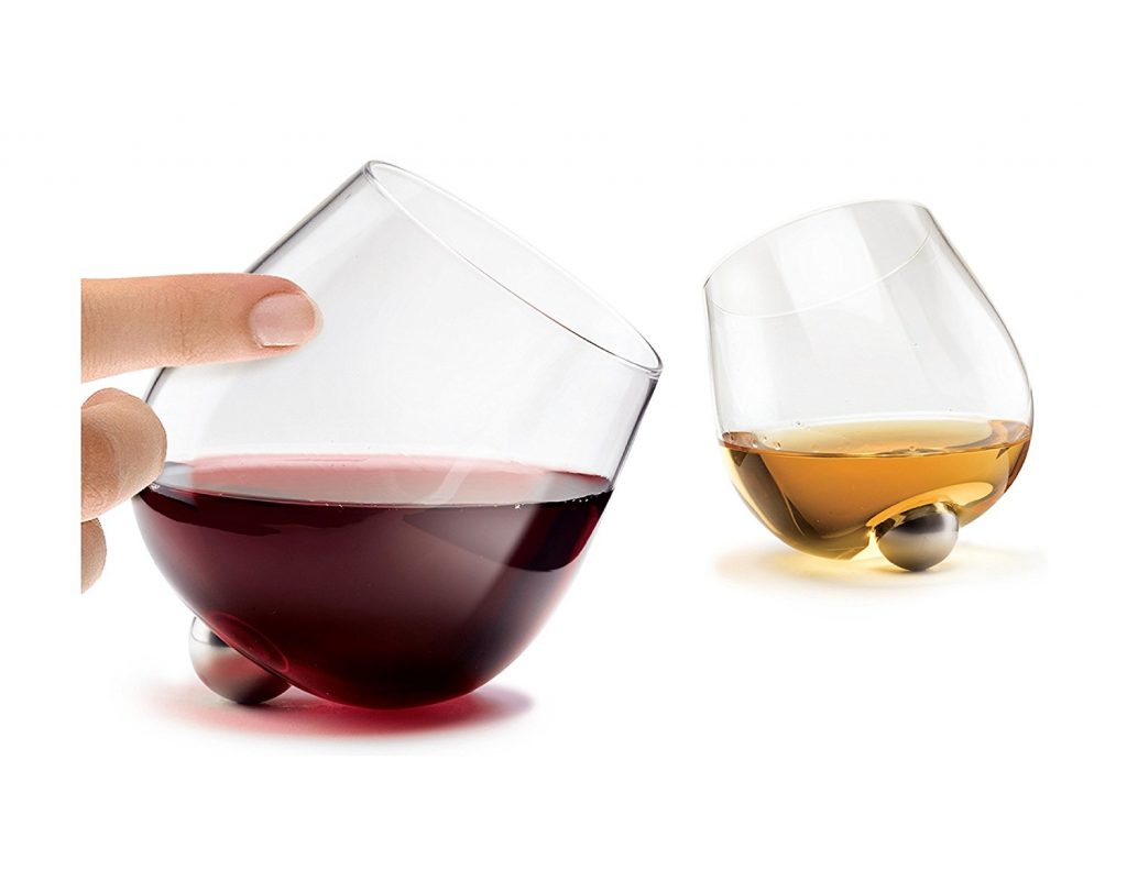 Unique Stemless Spill Resistant Spinning Aura Glass for Wine & Spirits from A Different Pourspective