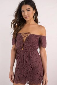 Eden Lace Skater Dress is a must have featuring an off shoulder neckline and lace detail.