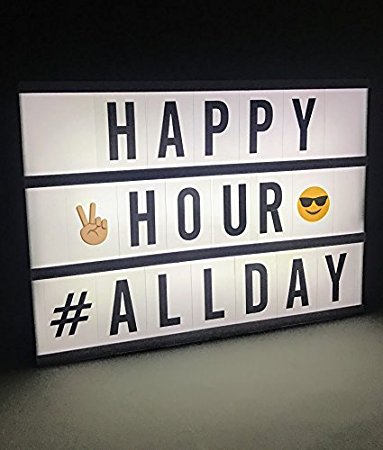 The Nifty Nook Home Trend Mini LED Electric Message Lightbox Letter Emoji DIY Cinema Sign Board