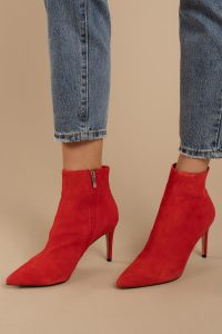 ultimate holiday gift guide for girlfriend red suede booties