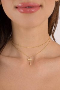tobi.com - venetian gold cross choker necklace