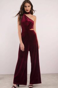 tobi.com - lioness the bold and beautiful wine one shoulder jumpsuit