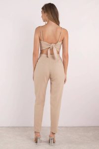 tobi.com - madelyn taupe jumpsuit set