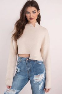 Shop the Melissa Taupe Cut Out Sweater