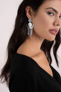 SHINE ON YOU SILVER STATEMENT EARRINGS at tobi.com!