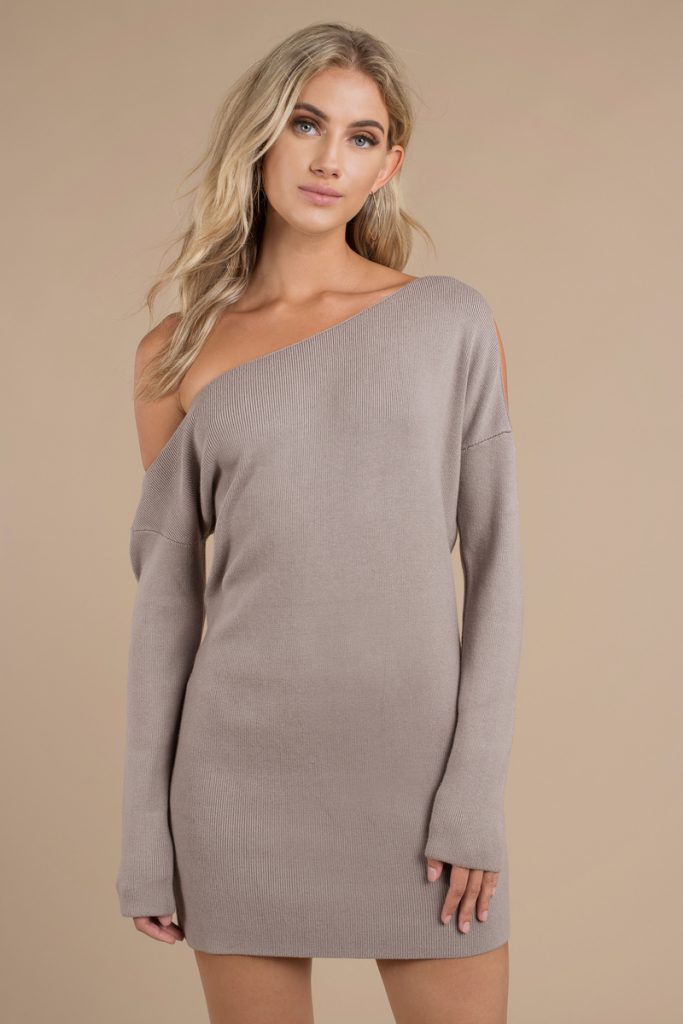 taupe-olivia-cold-shoulder-sweater-dress