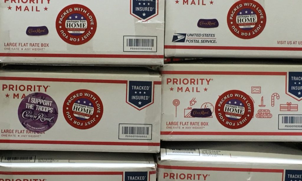 priority mail packages with stickers