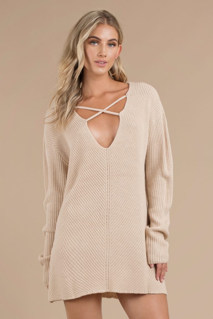 tobi.com - don't let me down toast sweater dress