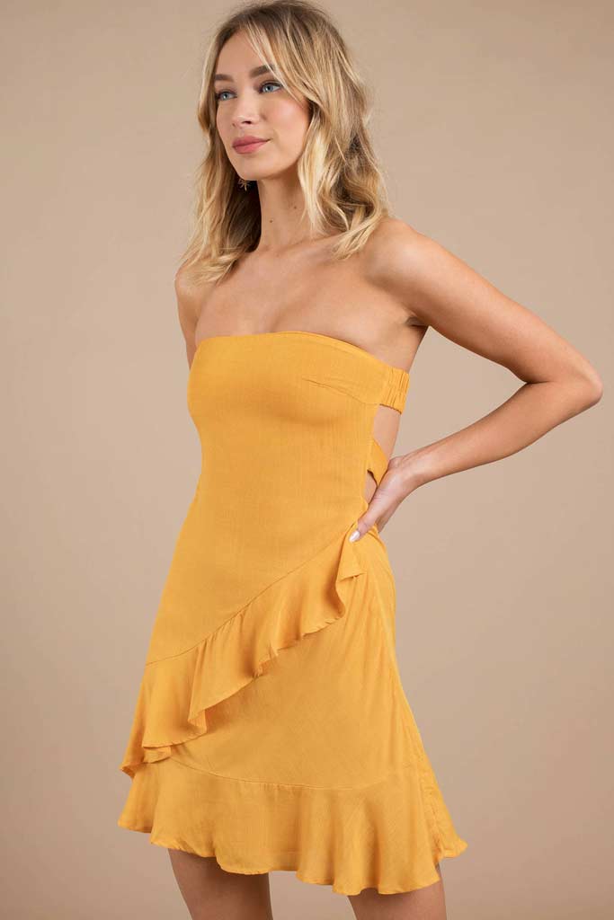 A short yellow summer dress for festivals